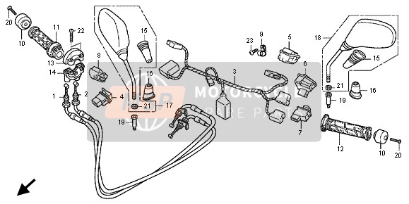 Honda SH300 2012 SCHALTHEBEL & KABEL & SPIEGEL für ein 2012 Honda SH300